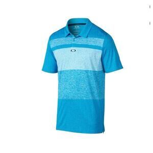 Oakley Bristol Pacific Blue Mens Short Sleeve Multi Stripe Polo Shirt Small